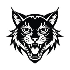 Bobcat Head With Fierce Expression