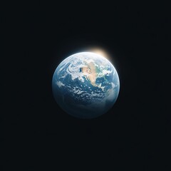 Fototapeta premium Earth with sunrise, space, and planet.