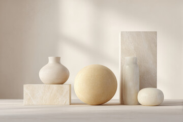 collection of modern tableware gadgets and accessories on clean white background with soft shadows