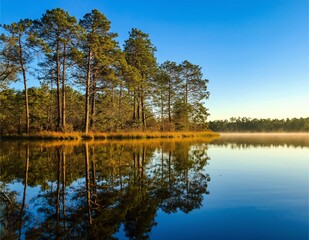 Obraz premium reflection of trees in the water