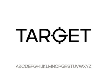 word target. modern Minimal elegant font alphabet graphic vector illustrations