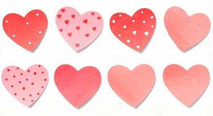 Heart-shaped sticky notes with various patterns for Valentine&rsquo;s Day
