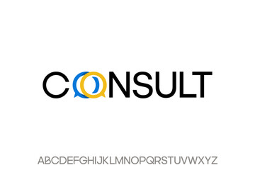 word consult. modern Minimal elegant font alphabet graphic vector illustrations