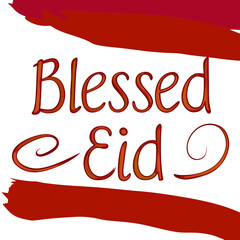 Handwritten brush script design reading "Blessed Eid" in soft, warm colors—perfect for festive digital use