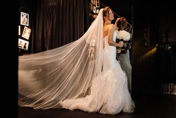 bride in a white dress at the training camp