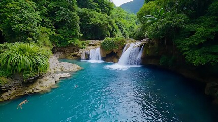Kawasan Falls, Cebu, Philippines: Turquoise Waterfall in Jungle