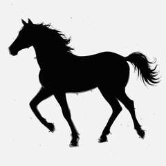 Silhouette Of A Running Horse