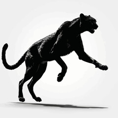 Fototapeta premium Wild Cat Silhouette Jumping