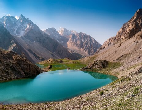 landscape with kulikalon lakes in fann mountains tajikistan central asia