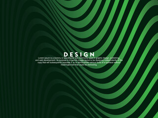 Futuristic green curved lines abstract background. Geometric green lines form abstract vector background. Green modern background.