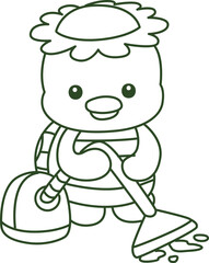 Lineart of Kawaii japanese mythology Kappa sticker cute.
Coloring book of Cute kappa mascot ghost japanese.