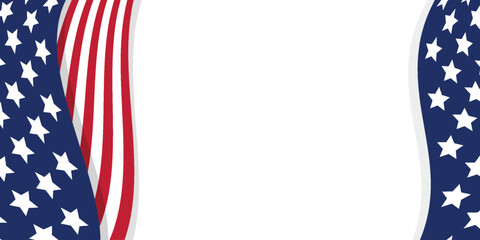 4th july USA Independence day Memorial Day Isolated transparent background Copy space Vector illustration Stars and stripes United States of America Patriotic template Vertical design