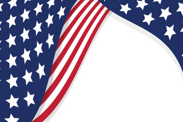 Fototapeta premium 4th july USA Independence day Memorial Day Isolated transparent background Copy space Vector illustration Stars and stripes United States of America Patriotic template for banner card and advertising