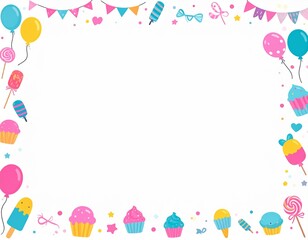 Pop and cute horizontal frame background