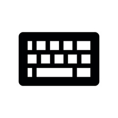 computer keyboard button, A black keyboard icon indicating typing, text input, or hardware input functionality in digital applications or system settings