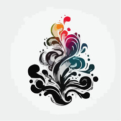 Colorful abstract swirl design with flowing shapes and patterns  