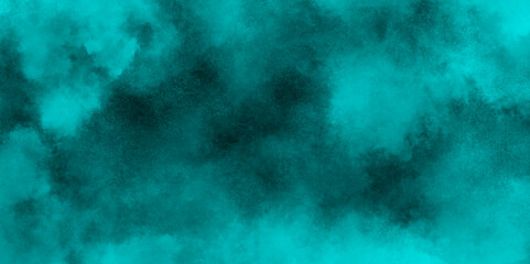 abstract cloud and vapor texture background. Black and Green smoke aquarelle smudge illustration smooth grungy smokey light pastel colors ink glow. Teal color powder explosion .	
