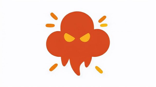 Exploding angry cartoon cloud icon representing strong negative emotion