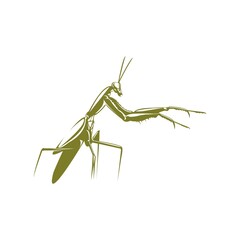 Praying Mantis Logo – Unique Insect Line Art Vector for Nature, Wildlife, Entomology, or Exotic Pet Branding