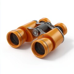 3D icon featuring a vibrant pair of binoculars designed for observing distant objects against a clean white background