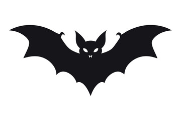 Minimalist Bat Silhouette Icon Design for Halloween or Animal Graphics Projects