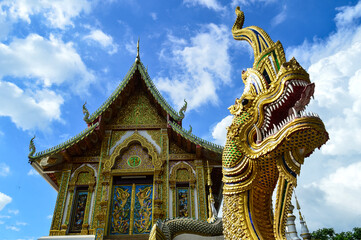 Pagoda, Lanna Architecture, Symbols of Buddhism, South East Asia at Chantharangsi Boontharam temple, San Kamphaeng District, Chiang Mai, Northern Thailand