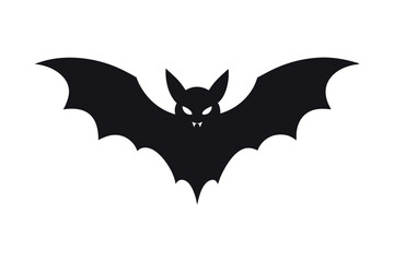 Bat Silhouette Icon Illustration for Halloween or Animal Design Vector Graphic