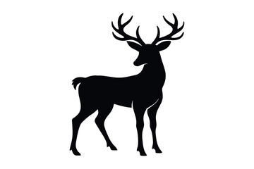 Deer Silhouette Illustration Perfect for Logos Prints and Designs