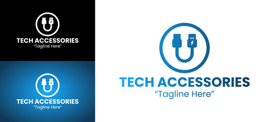 Creative and Minimalist Tech Accessories Logo for Digital Solutions