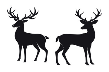Obraz premium Deer Silhouette Vector Graphic for Design Projects