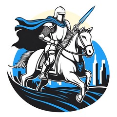 Knight on Horse, Cityscape, Action