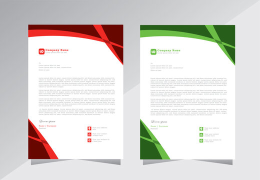 Colorful business letterhead template design. creative letterhead template design with red and green color. A4 letterhead template design. modern letterhead design template. Vector eps 10