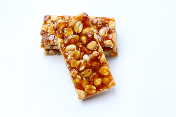 Peanut bars with sweet caramel