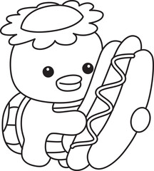 Lineart of Kawaii japanese mythology Kappa sticker cute.
Coloring book of Cute kappa mascot ghost japanese.