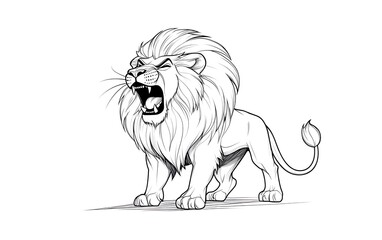 Fototapeta premium Roaring Lion Illustration