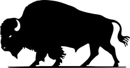 vector silhouette of a buffalo