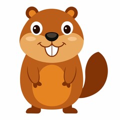 Beaver on white background
