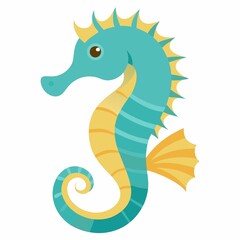 Blue Seahorse isolated on white background