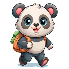 cute 3d panda holding beg