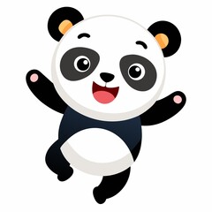 cute baby panda Sloth isolated on white background.