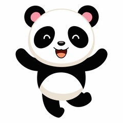 cute baby panda Sloth isolated on white background.