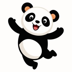 cute baby panda Sloth isolated on white background.