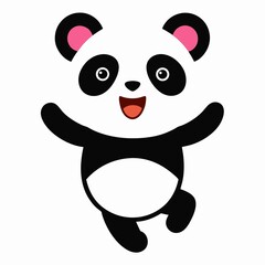 cute baby panda Sloth isolated on white background.