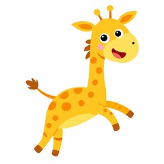 Obraz premium funny giraffe cartoon Sloth isolated on white background.