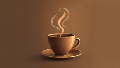 Cup of hot coffee with steam