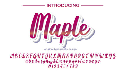 Maple Font Stylish brush painted an uppercase vector letters, alphabet, typeface
