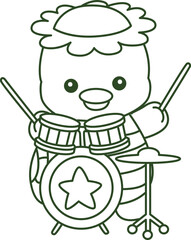 Outline of Kawaii japanese mythology Kappa sticker cute.
Coloring pages of Cute kappa mascot ghost japanese.