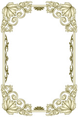 Decorative ornate floral blank design card frame template