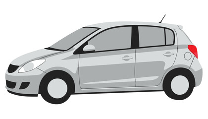 Grey Hatchback Car Profile View for Travel and Driving Needs