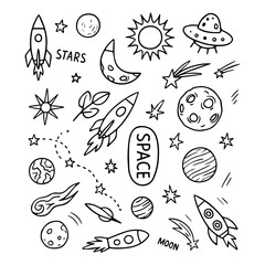 Set of space elements.ai